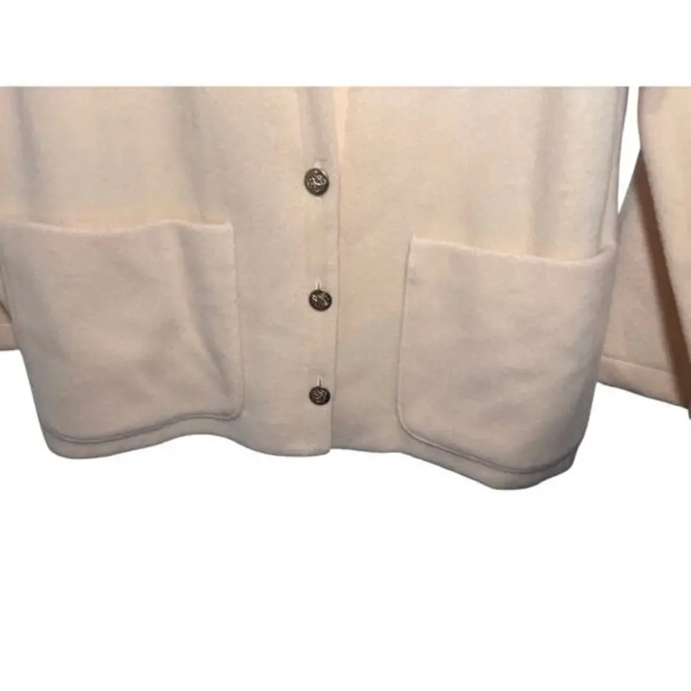 Mr Russ‎ Mens Cardigan Sweater Jacket Button Front Light Yellow L Classic